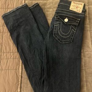 Midrise True Religion Dark Wash Straight Leg Jeans
